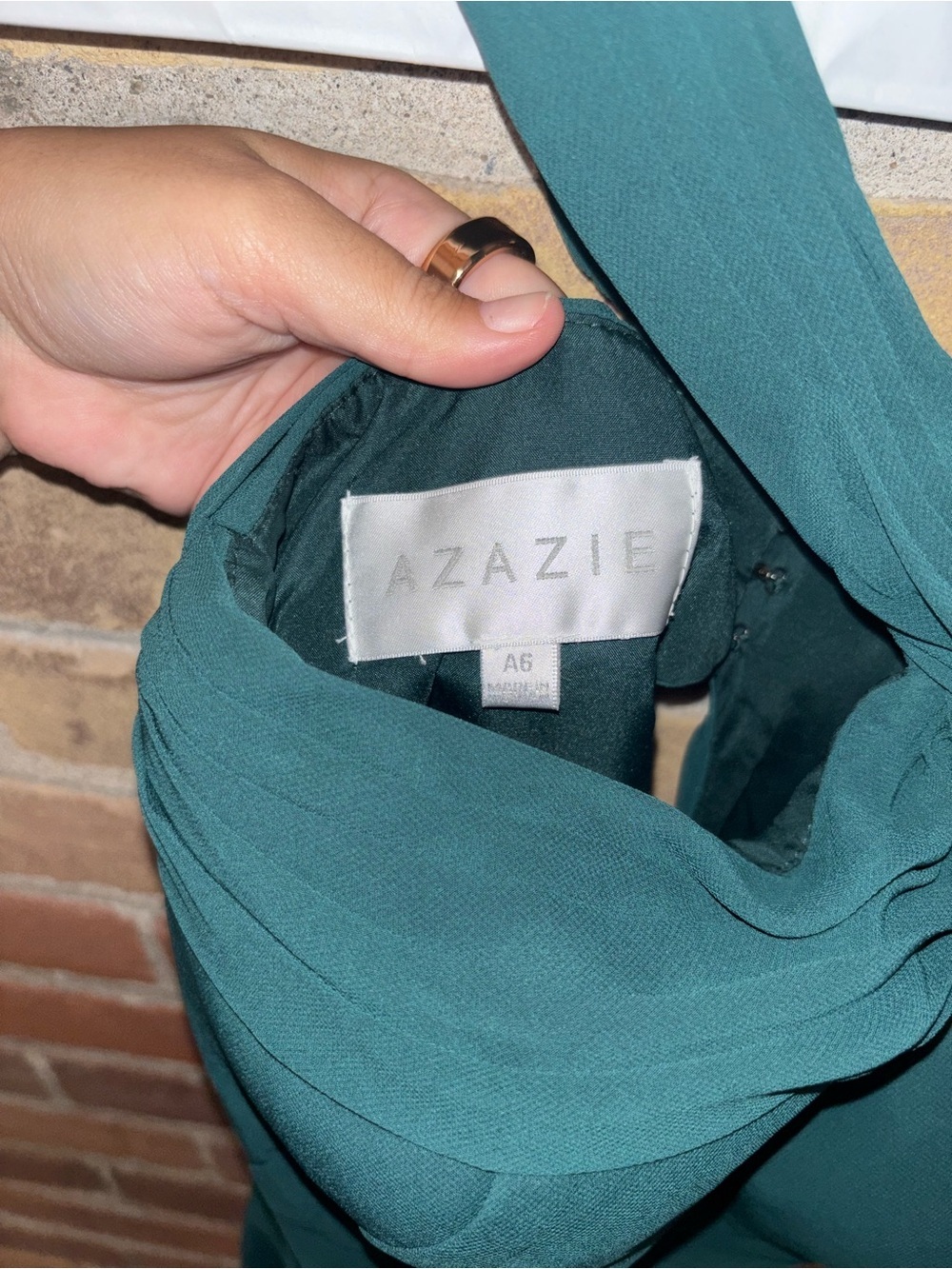 Azazie Rue Emerald A-Line Halter Chiffon Evening Gown Homecoming Formal Dress - Picture 6 of 10